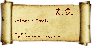 Kristek Dávid névjegykártya
